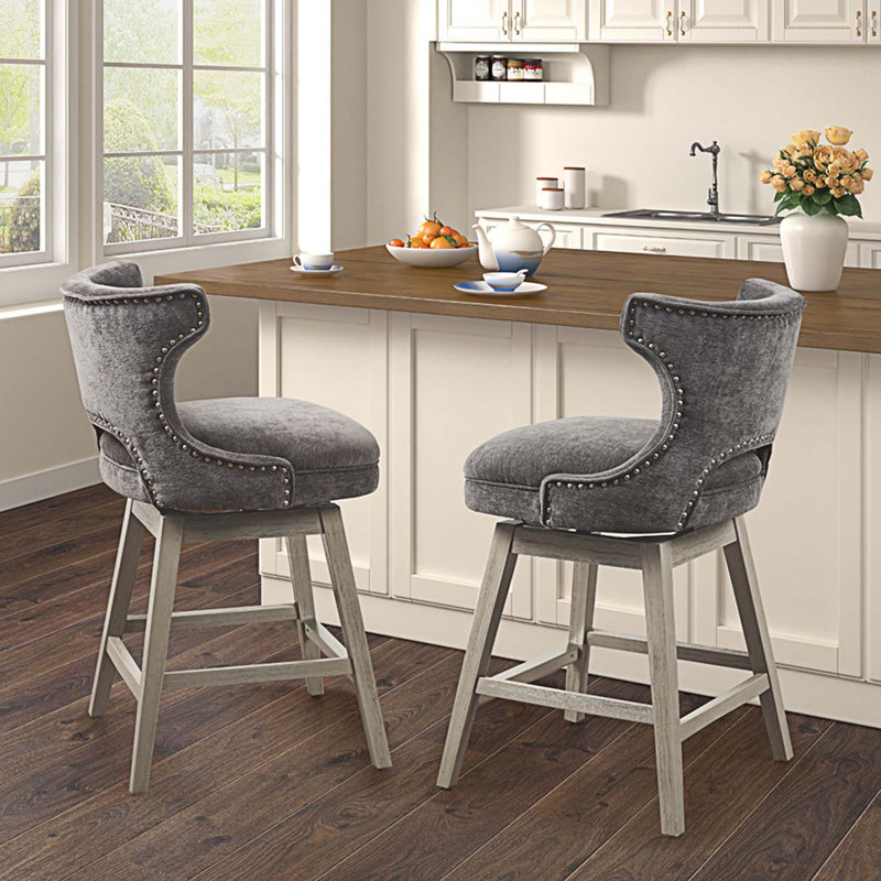 Tabouret de comptoir pivotant-37 _22,75_21, Gris anthracite