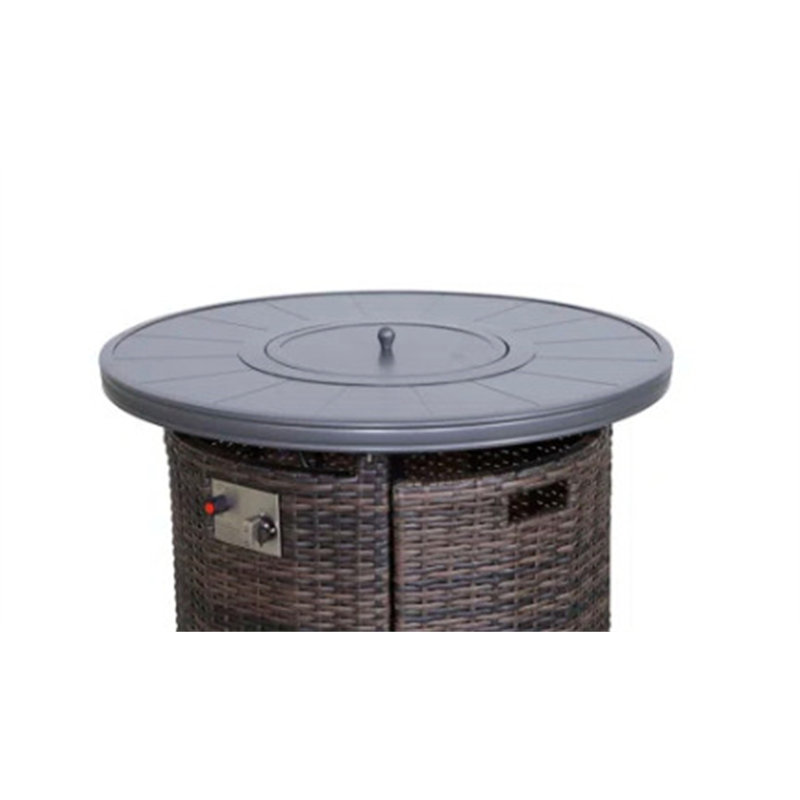 Table de foyer d'extérieur au propane en aluminium H 25 po x l 32 po