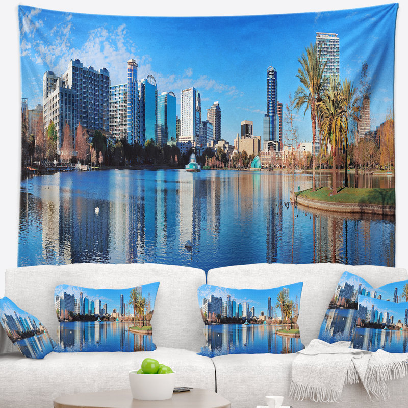 Photo orlando matin tapisserie Cityscape, H 68 po x l 80 po