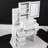 Small Size Left Bedside Cabinet Vanity Table + Cushioned Stool, Large Sliding, Touch Control, Tri-Color Switching, Brightness Adjust LED Mirror, High Capacity Storage-854290373