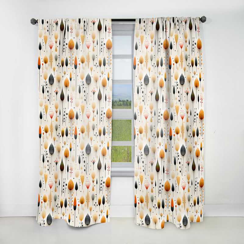 Scandinavian Midcentury Harmony - Rideau Mid-Century - Velours obscurcissant - 1 panneau, L 52 po x L 90 po