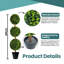Arbre topiaire artificiel à 3 boules 3 pi avec pot, plante de buis artificiel pour l'extérieur (1 paquet)-141657274