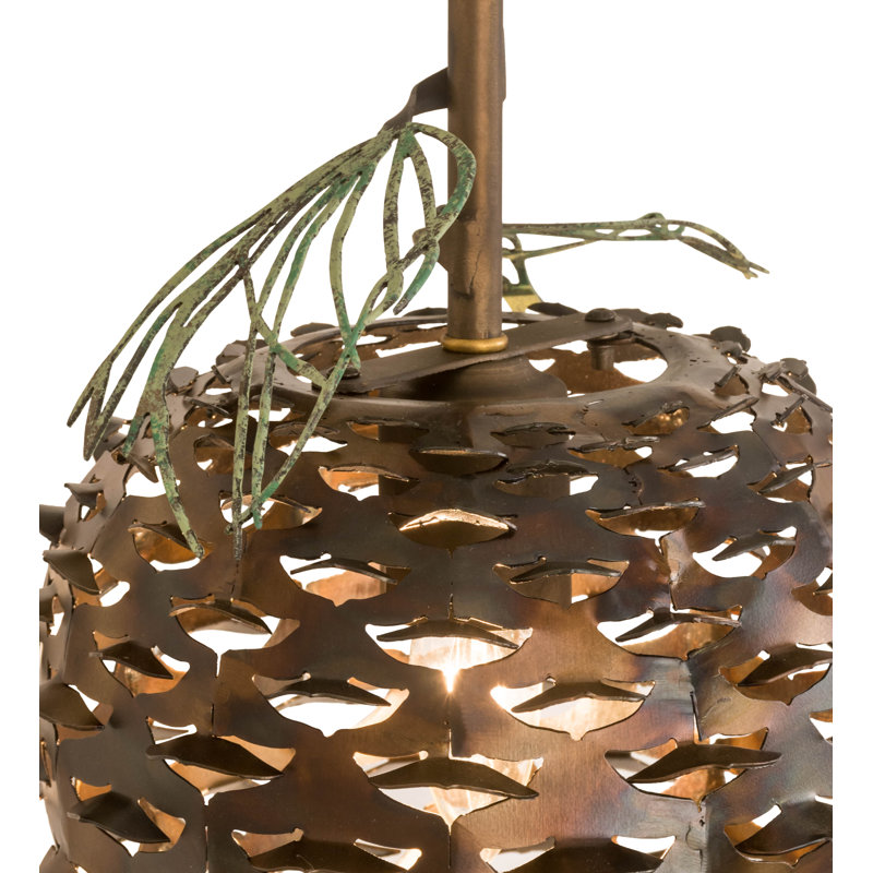 Rustic Pinecone 1-Light Dimmable Antique Copper Wall Sconce