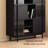 Black solid wood frame bookcase