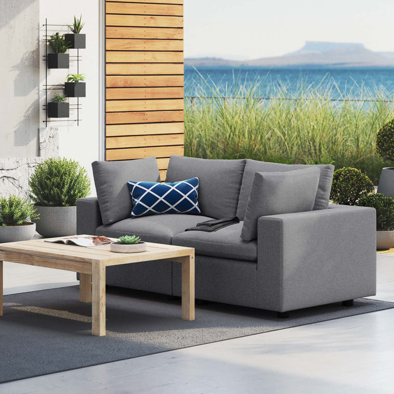 Causeuse d'extérieur Commix Sunbrella, Gris, Gris