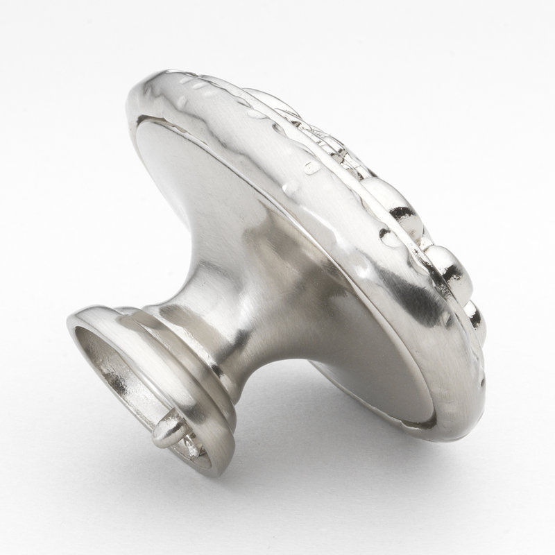 Old World 2" Length Oval Knob, Satin Nickel