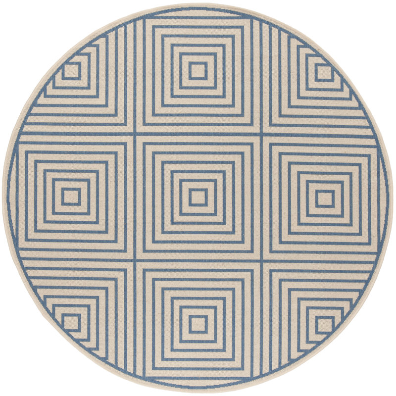 Mckenzie Geometric Hand Woven Indoor / Outdoor Area Rug, Round 201 cm