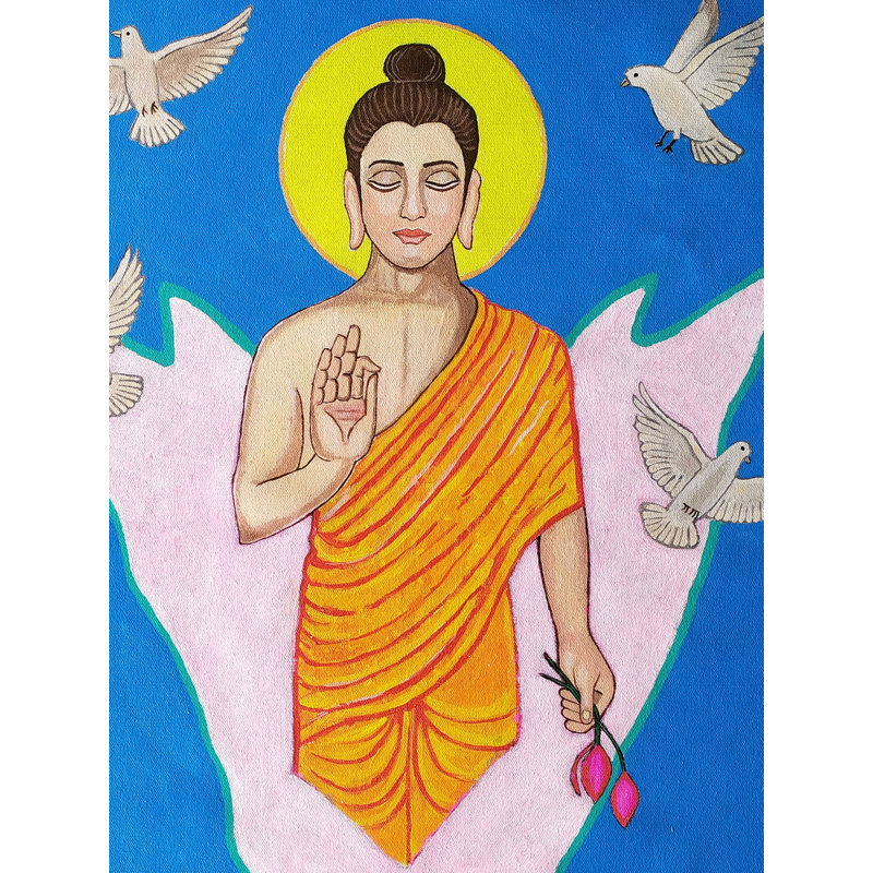 Lord Buddha | Acrylique sur toile | Par Pravin Sharma