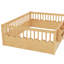 Lit double pour enfants avec rails de sécurité et bibliothèque intégrée, lit en bois à profil bas pour enfants, naturel.-463373545-463373548