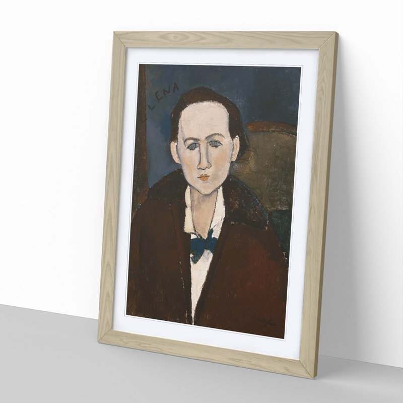 Elena Povolozky by Amedeo Modigliani - Picture Frame Painting, Oak Framed, 65cm H x 48cm W x 2cm D