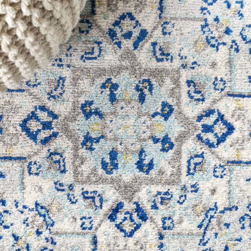Tapis bleu / gris Clarice Inigo Cottage, Rectangle 4pi x 6 pi