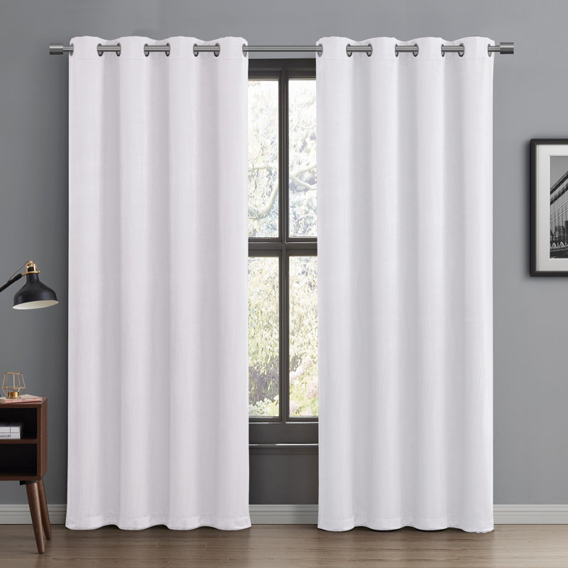 Rideau en polyester , Blanc, L 52 po x L 90 po
