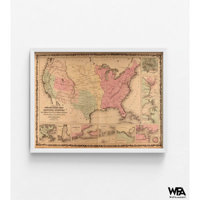 Carte militaire des États-Unis en 1862, art militaire américain, affiche militaire ancienne, art militaire américain