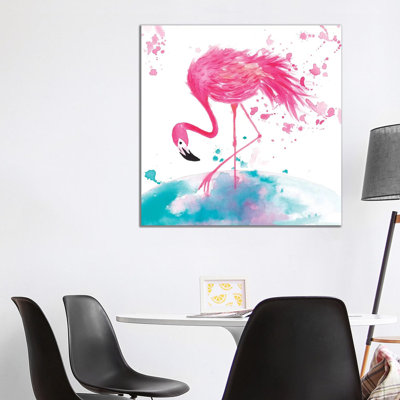 Flamingo II by The Cosmic Whale - Wrapped Canvas Gallery-Wrapped Canvas Giclée
