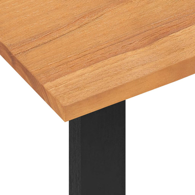 Desk Console Table Computer Desk Home Office Study Desk Solid Wood Teak, 29.5" H x 39.4" W x 17.7" D, Black