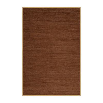 Machine Washable Solid Brown Area Rug