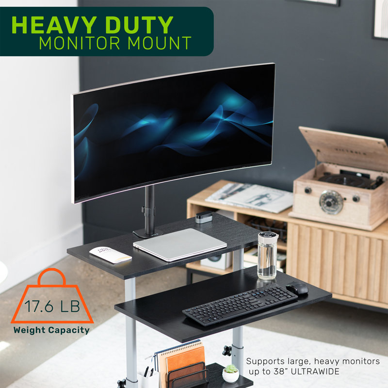 Techorbits Mobile Computer Workstation With Monitor Mount