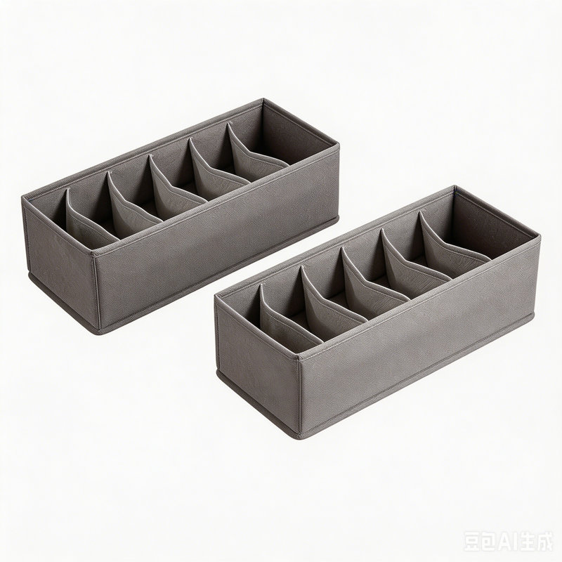 Ensemble de 2 organisateurs de ceinture 6 grilles, porte-cravate pliable en tissu, organisateur de commode et de tiroir, gris