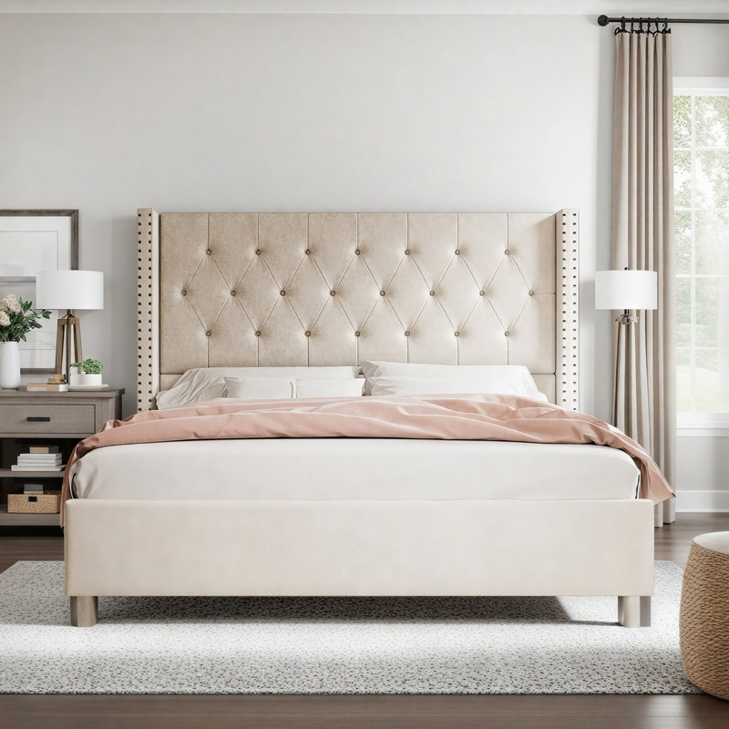 Occoquan Upholstered Wingback Bed