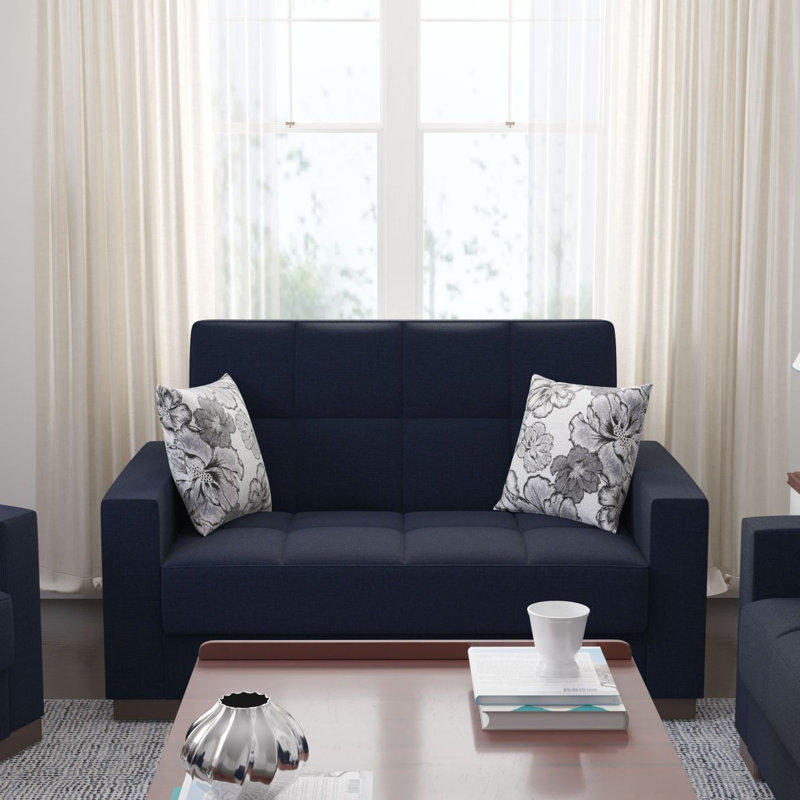 Causeuse convertible en polyester bleu foncé Primenest Collection Zenaero