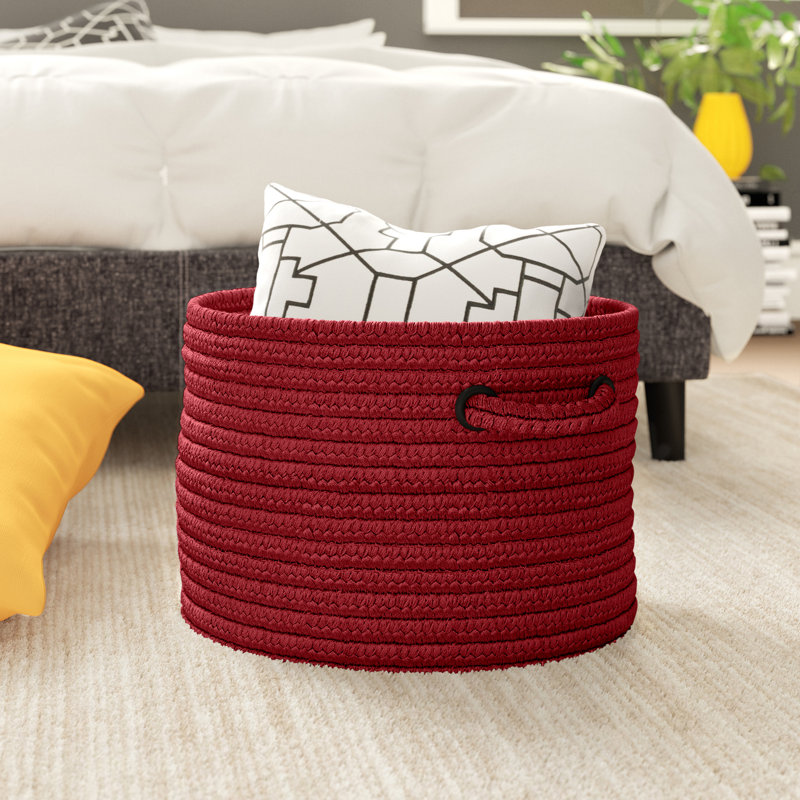 Panier de rangement tressé intérieur / extérieur, H 10 po x l 14 po x P 14 po, Sangria