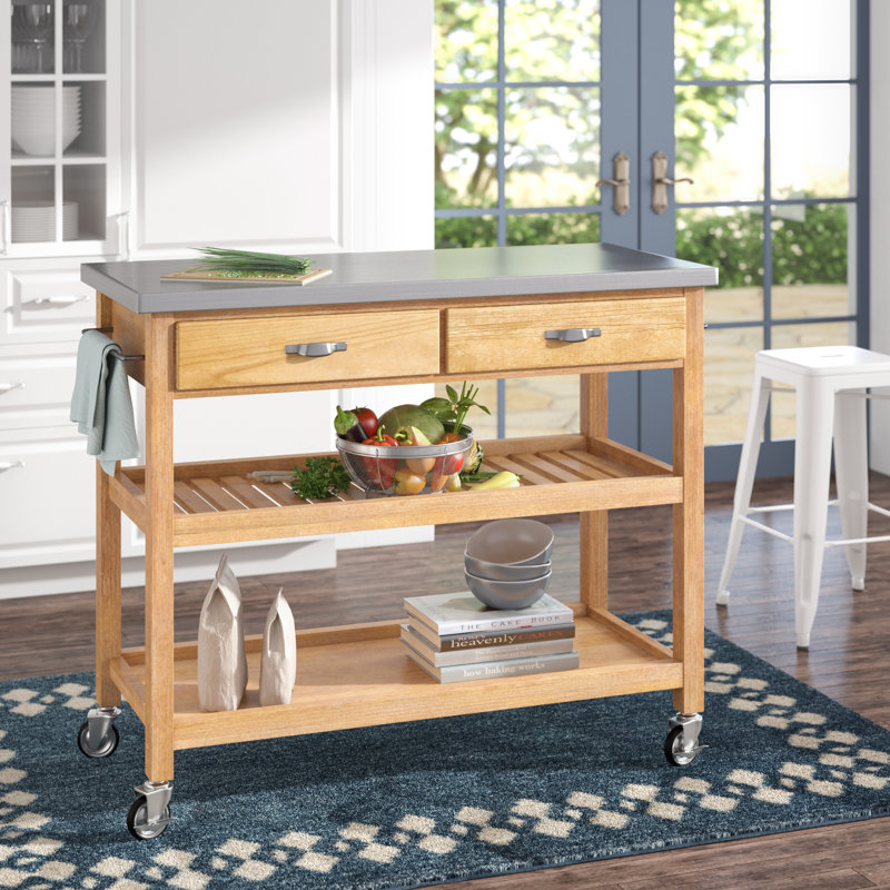 Chariot de cuisine avec plateau en acier inoxydable Drumtullagh