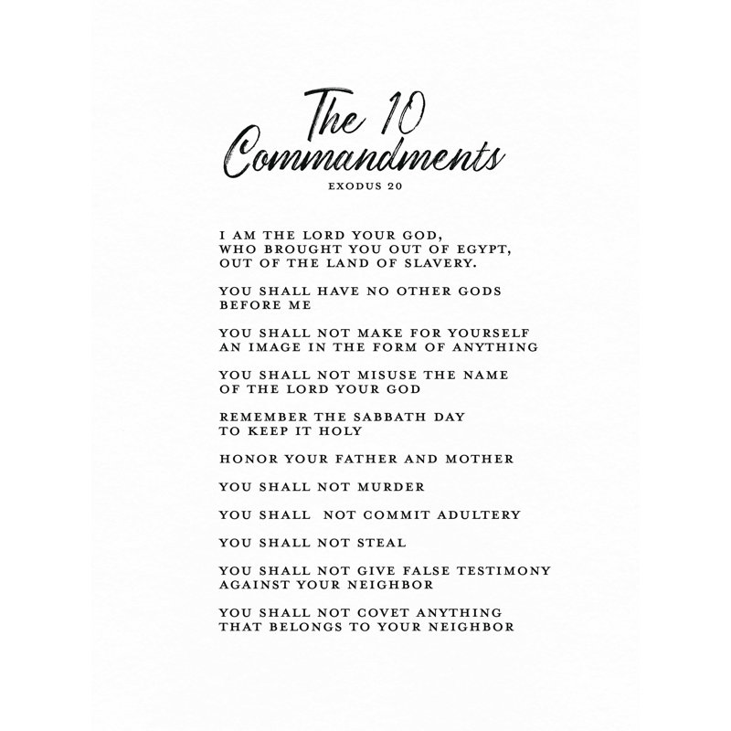 " Ten Commandments ", 48" H x 36" W  