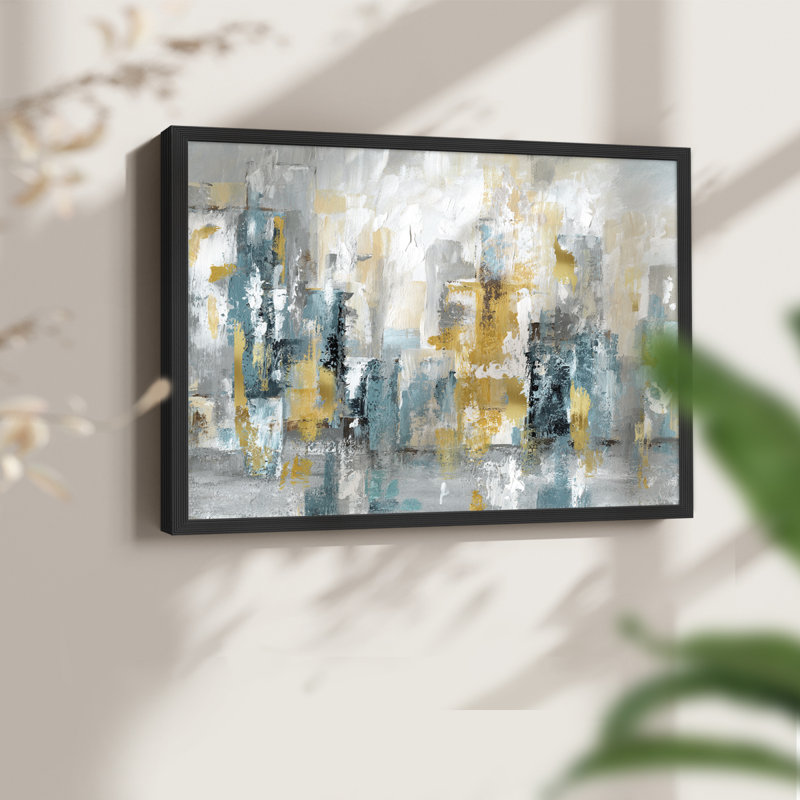 City Views II -Framed Print - Restickable, 11" H x 14" W, Black
