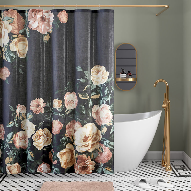 KRISIN Shower Curtain for Bathroom, Polyester Fabric, Bathroom