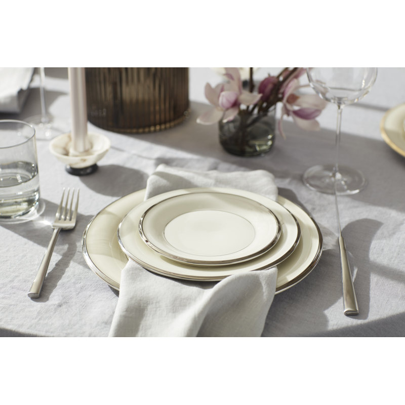 Lenox Solitaire 12-Piece Dinnerware Set, Silver