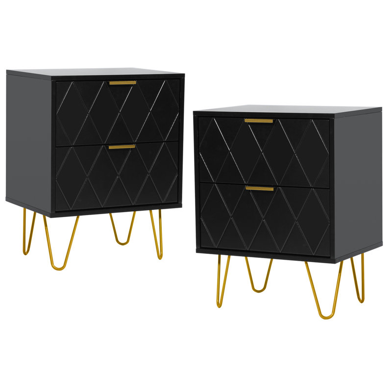 Marable 15.7'' W Nightstand, Black
