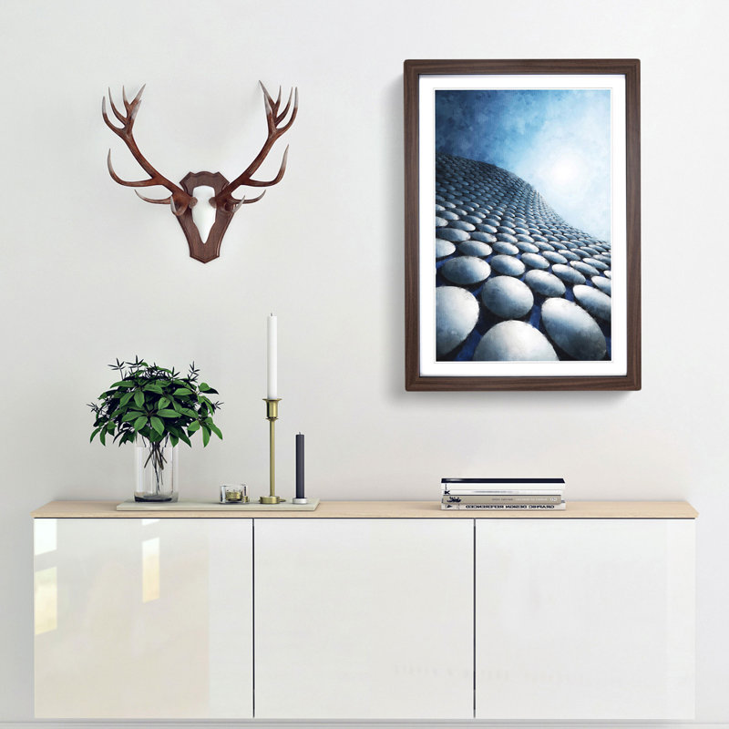The Bullring in Birmingham - Picture Frame Painting Print, 87cm H x 62cm W x 2cm D, Walnut Framed