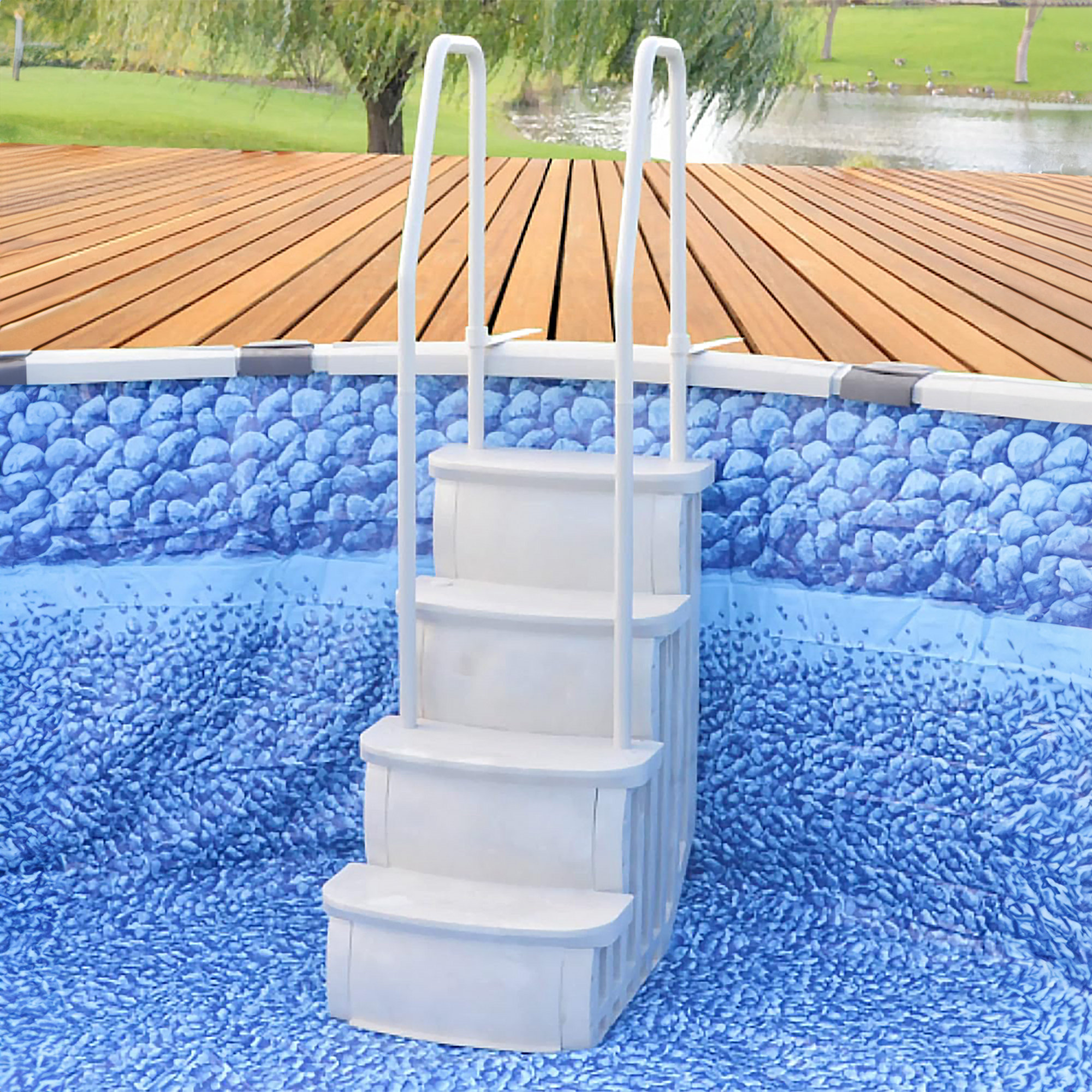 Main Access iStep Above Ground Pool Step Ladder Entry System & Reviews ...