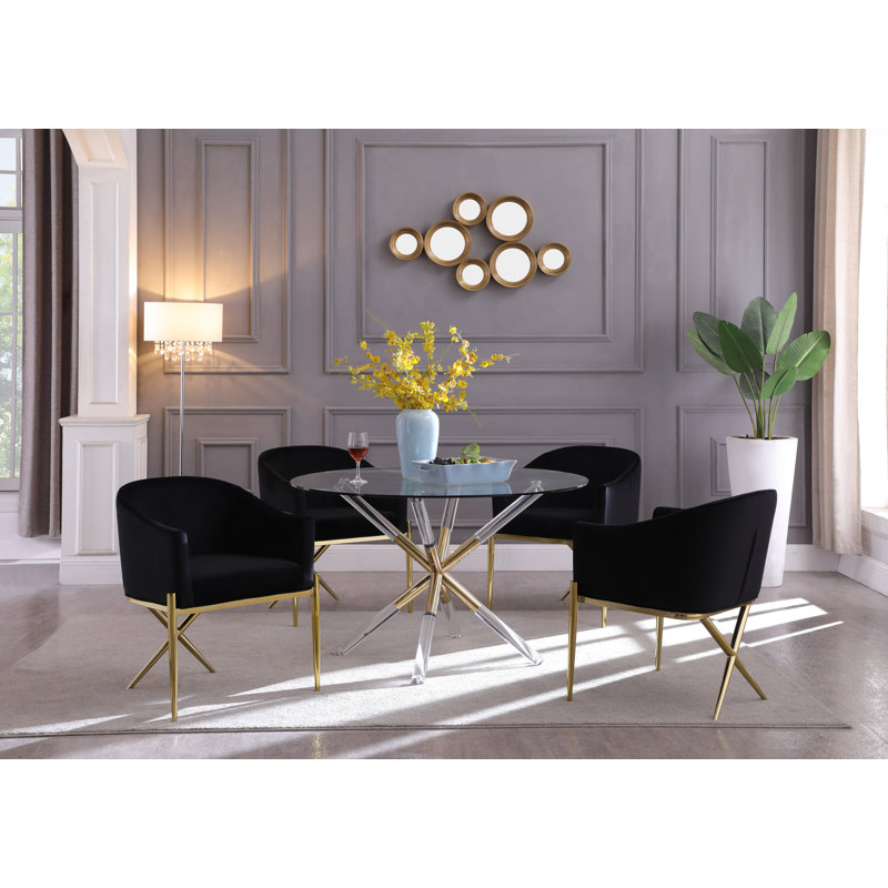 Jonah Round Glass Top Dining Table