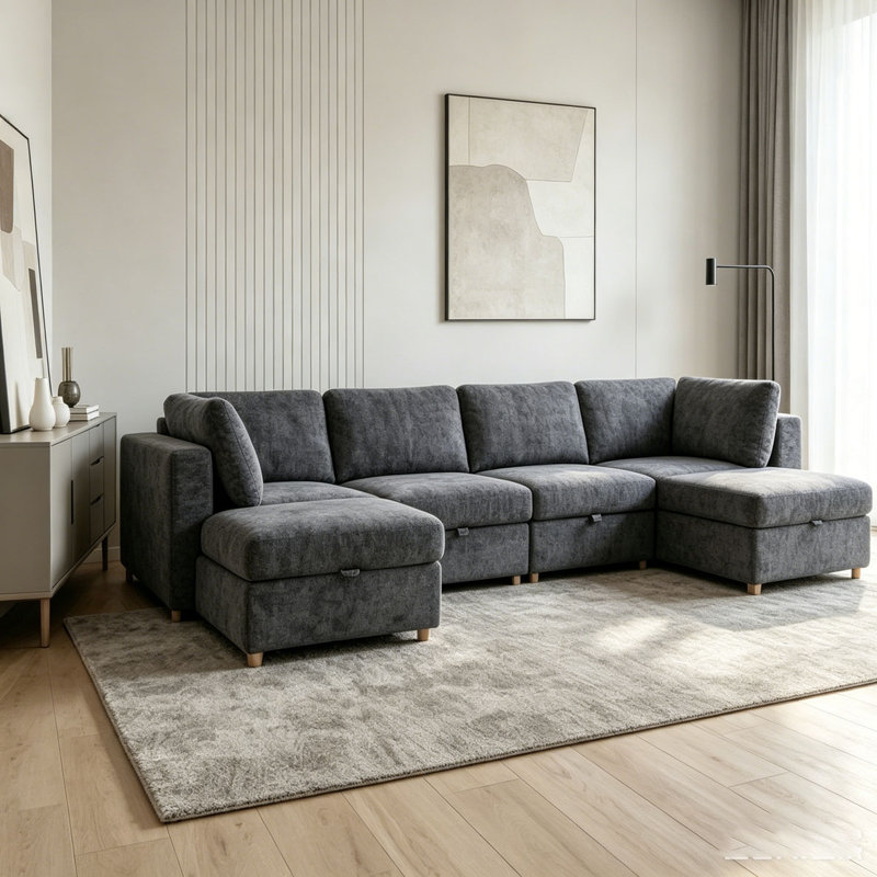 Canapé modulaire modulaire, Grey+6 Seat