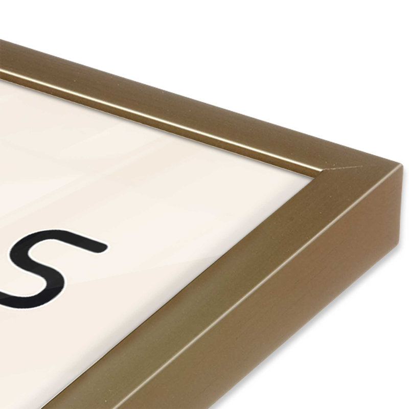 Bauhaus Retro Waves II, Cadre simple brossé doré, H 17,25 po x l 13,25 po