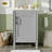 Space-saving Gray Vanity With Solid Wood Durability For Small Bathrooms