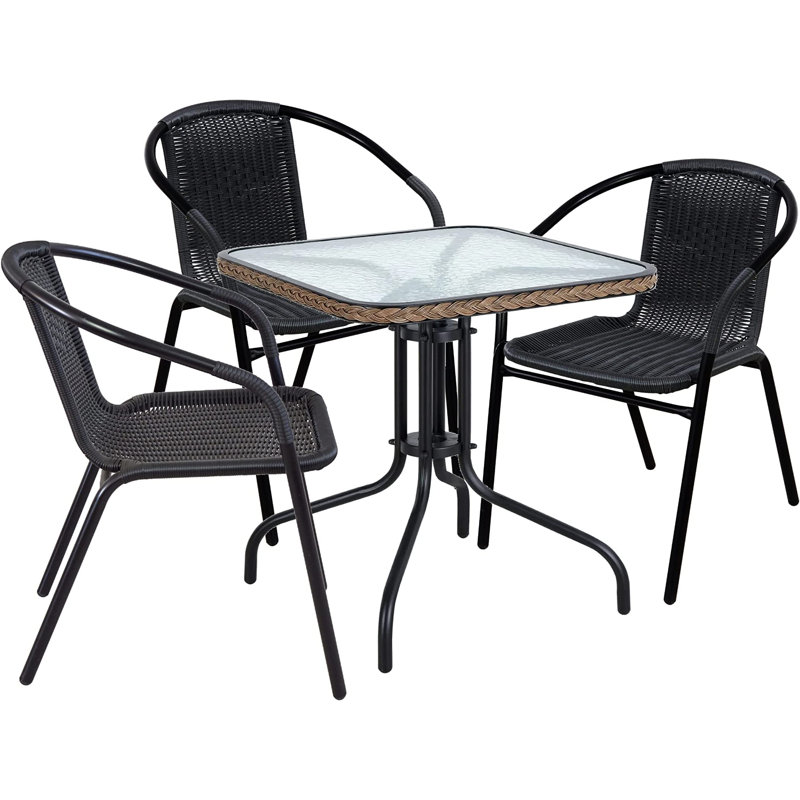 Yager 3 - Person Patio Dining Set with Square Table