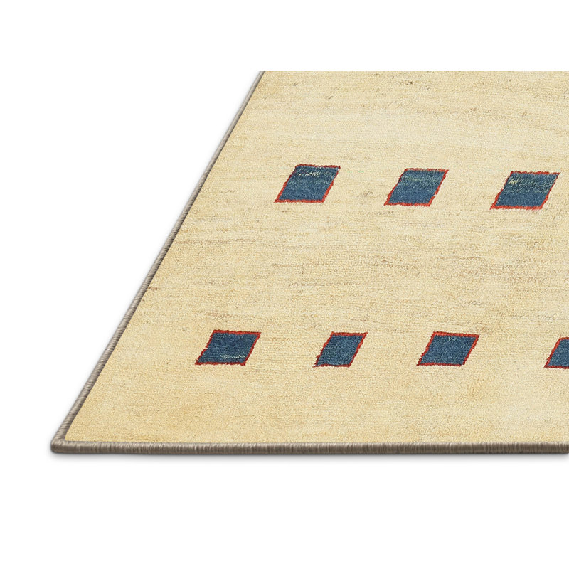 Tapis brun/bleu/gris/zone contemporaine, Rectangle 2 pi x 4 pi
