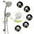 5" Multi Function Shower Head In Brushed Nickel With Adjustable Slide Bar - 5 Options For Luxury And Bath Experience Handheld Bar, Spray Patterns