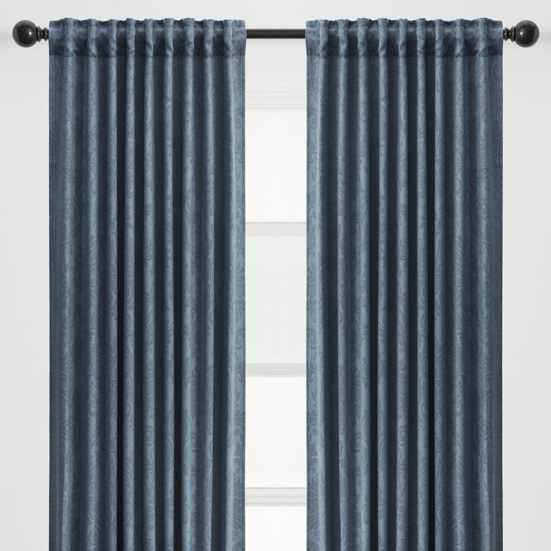 Paire de rideaux obscurcissant Berlinda, Bleu, l 52" x L 63"
