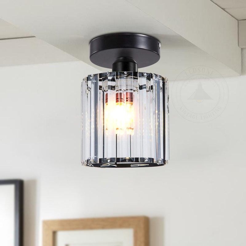 Vallelunga Semi Flush Mount, Black