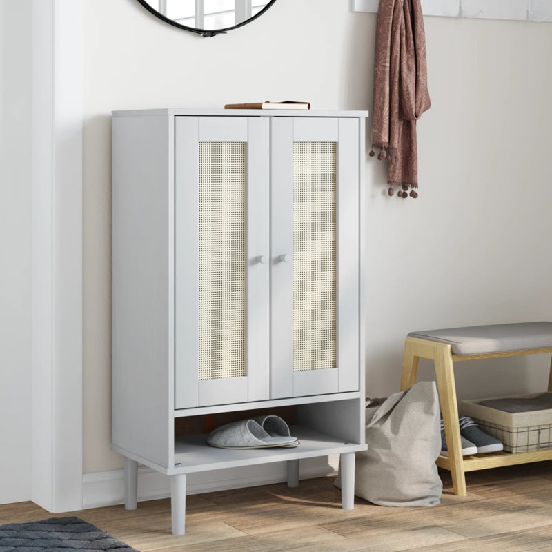 10 Pair Shoe Storage Cabinet, White