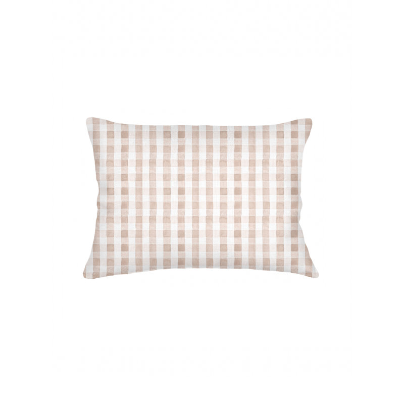 Printed Pillows Linen Gingham Accent Pillow, Light Gray, Rectangle 14" H x 20" W, Pillow Cover Only - No Insert