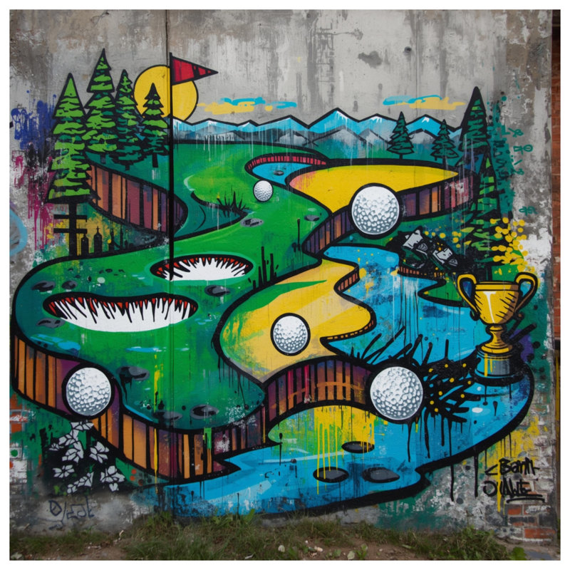 Golf Course Graffiti Comforter, Twin Extra Long