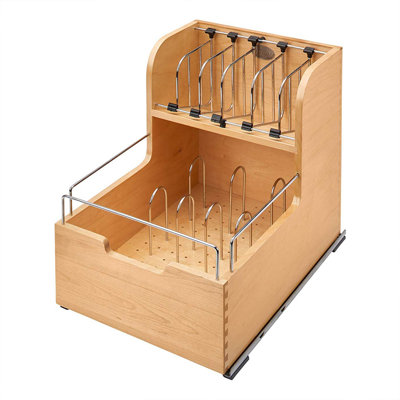 Rev-A-Shelf Food Storage Container Organizer w/ Soft-close, Natural 
