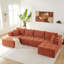 Canapé modulaire 132 po en forme de U en chenille avec porte-gobelets, poches latérales et sans assemblage-1905956740-1905956743