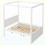 Grand lit plateforme à baldaquin avec lit gigogne simple, 3 tiroirs de rangement, tête de lit, lit à baldaquin blanc pour la chambre à coucher
