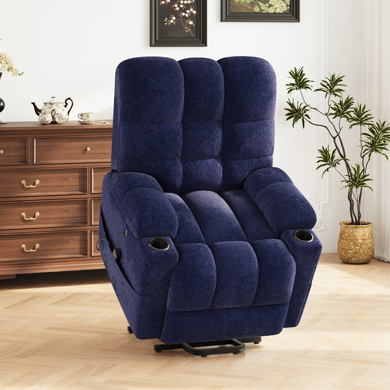 Power Lift Recliner Chair With Heat & Massage, Oversized Seat, USB Charging, And Modern Upholstery – Electric Lift Assist For Living Room