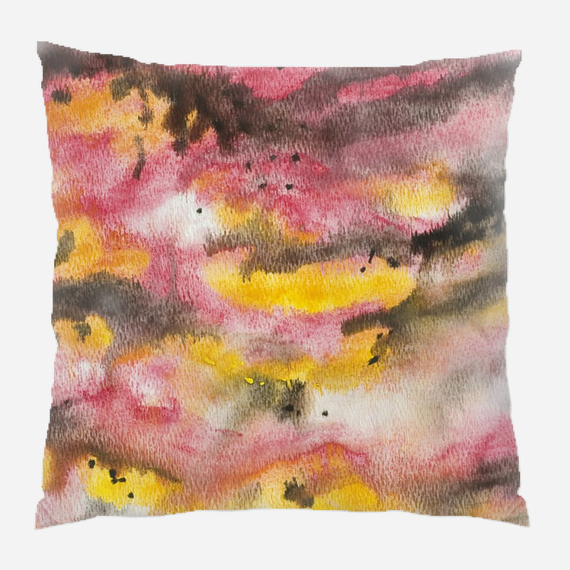 Housse et insert de coussin carré d'extérieur Novalie Watercolor, Microsuède, Intérieur
